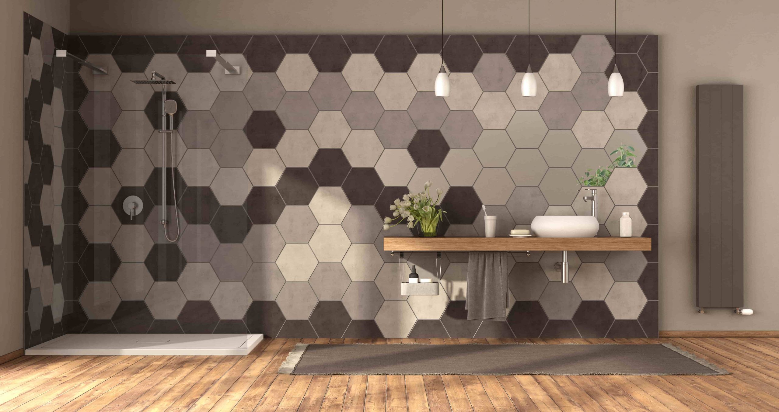 How to install hexagonal tiles step by step