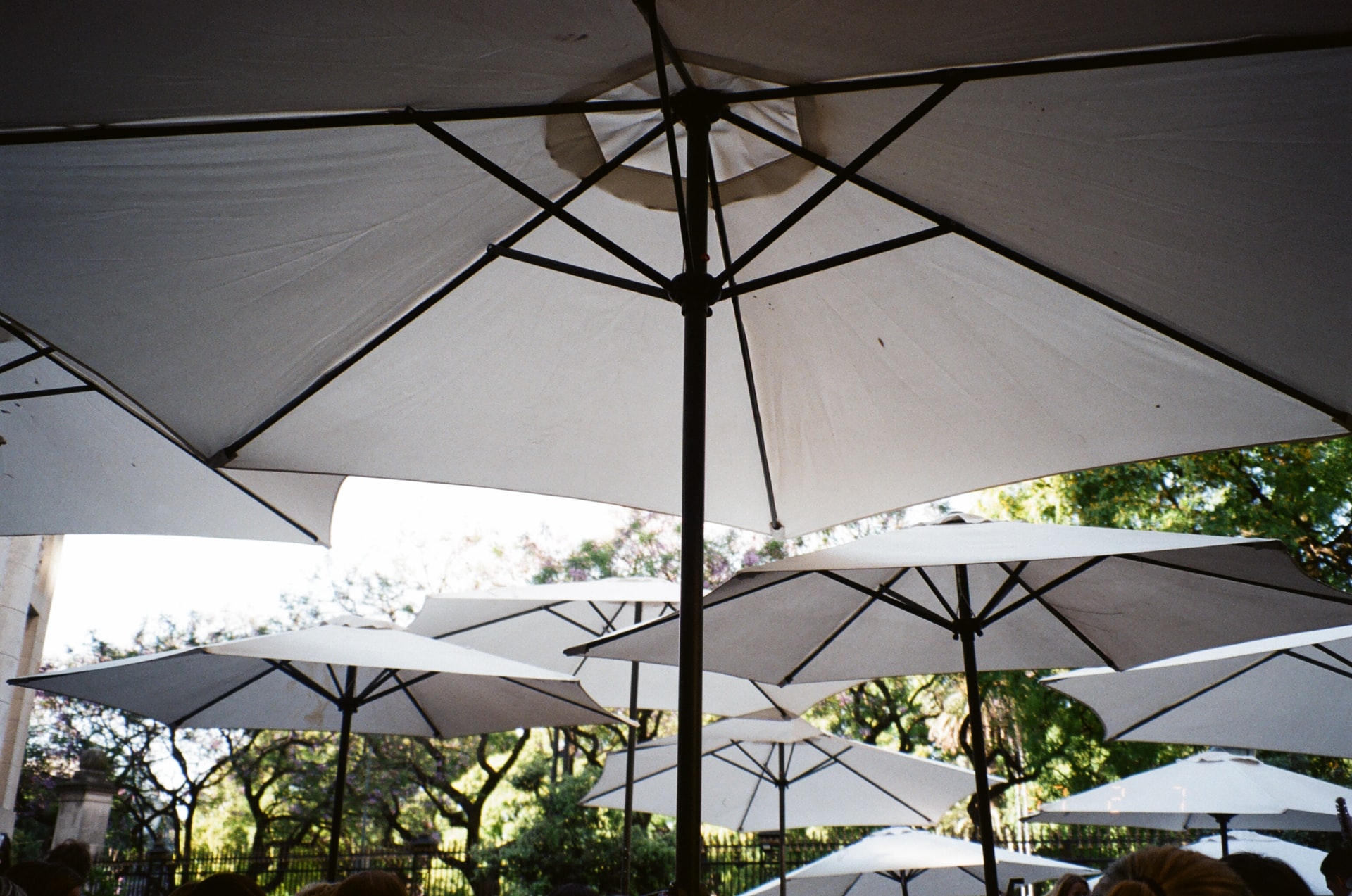 Protection from the sun. Garden umbrellas